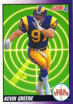 Kevin Greene Los Angeles Rams 1991 Score NFL Sack Attack #658
